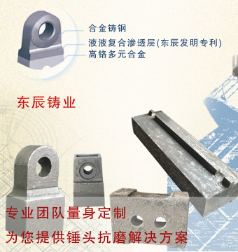 九游会实业发明专利双金属液液复合锤头 兼具生产各种破碎机筛分设备
